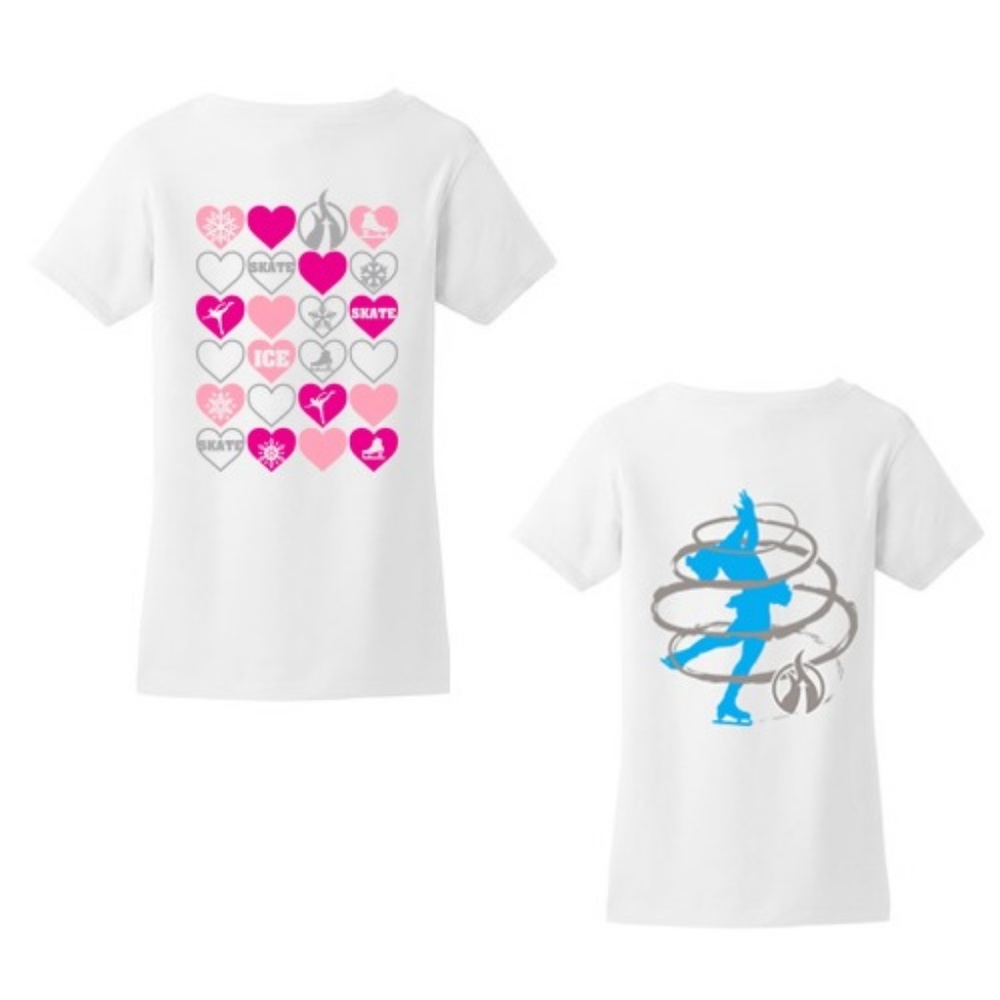 2 New Figure Ice Skating Tee T-Shirts Girl XL